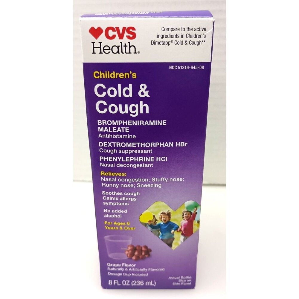 CVS Health Children’s Cold & Cough Syrup 8 fl oz - Grape Flavor